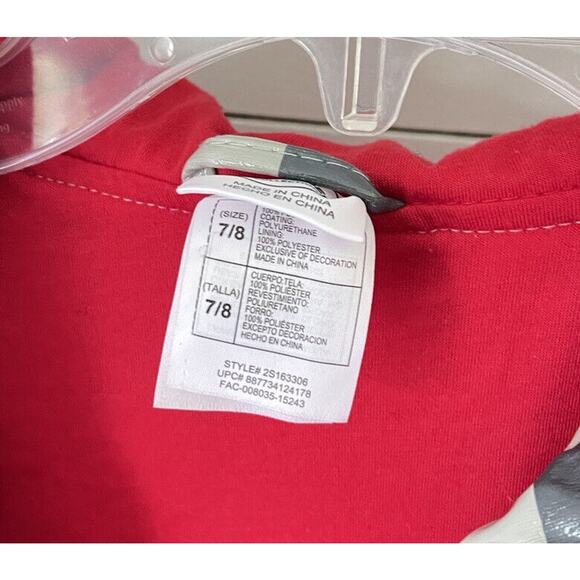 Disney Red Checkered Car's Lightning McQueen Racing Rain Jacket Size 7/8 - Picture 3 of 12